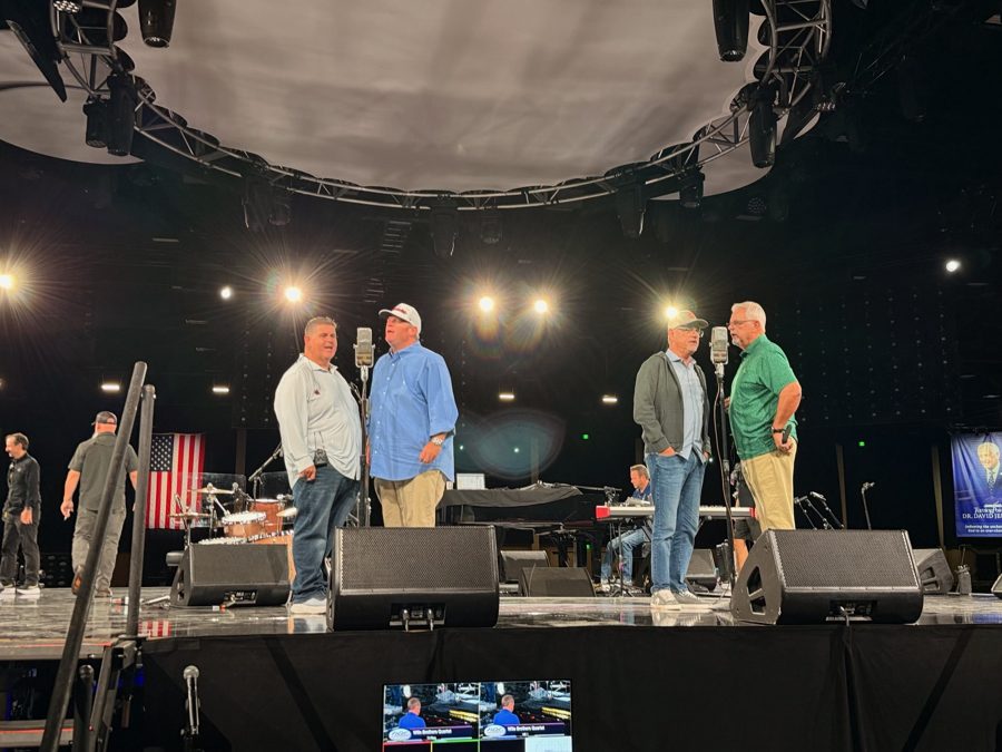 Wills Brothers Quartet at sound check on the NQC MainStage